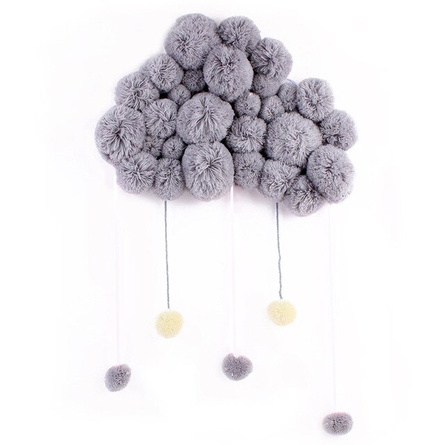 Ins Stijl Babykamer Decoratie Voor Pasgeboren Korte Koraal Fluwelen Hairball Room Decor In De Wieg Fotografie Props Accessoires: Grijs