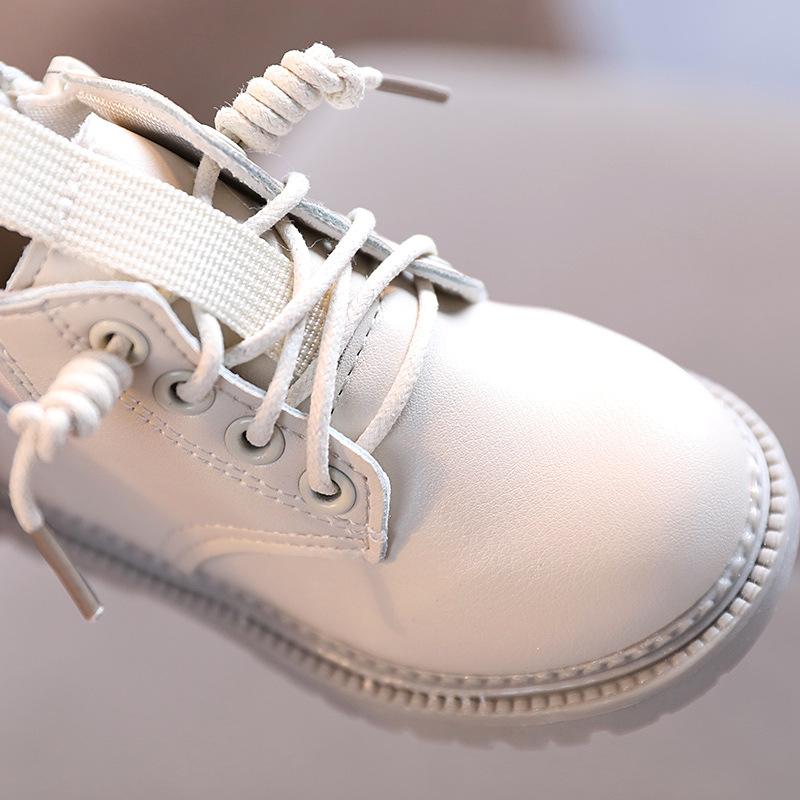 2022 herbst-kinderstiefel von Martin, einfarbig, britischer stil, kurze lederstiefel für jungen und mädchen, wasserdicht