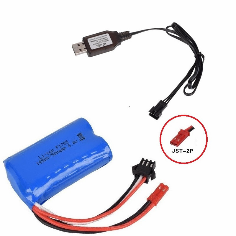 14500 500mah 6.4v Li-ion Battery for Wltoys 18401/18402 Remote Control Off-road Vehicle 6.4v Charger for RC toys Car Boat Turcks: Burgundy