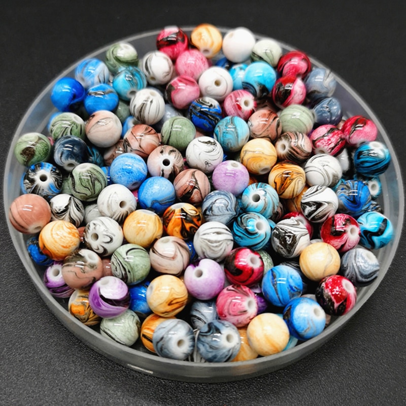 8mm-20mm Runde Form Perlen Schmuck Machen Acryl Perlen Multicolor Lose Perlen Schmuck DIY Zubehör # YKL36-42