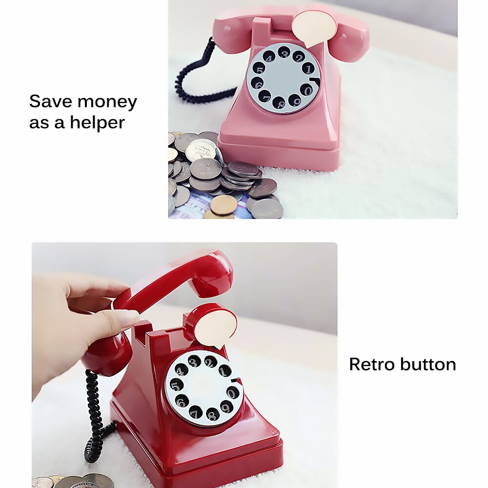 Retro Telefoon Spaarpot Plastic Perfecte Cadeau Voor Kids Thuis Woonkamer Wijnkast Decoratieve Ornamenten Craft Voor Kinderen