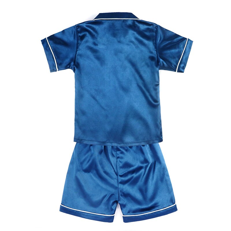 Pyjama en Satin de soie pour enfants, ensemble deux pièces, vêtements de nuit pour garçons et filles, tenue de printemps