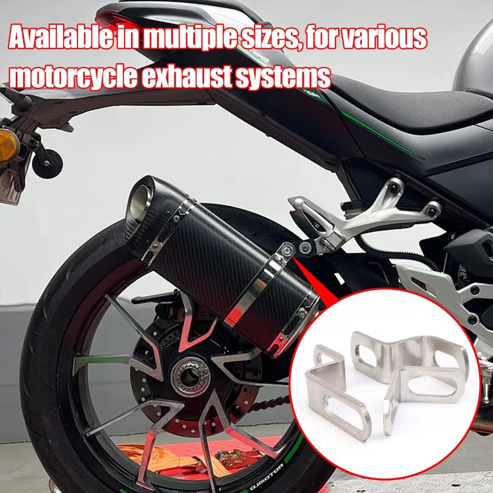 Soporte de tubo de escape para motocicleta, abrazaderas de tubo de escape modificadas en forma de Z/L, accesorio de soporte fijo de acero inoxidable
