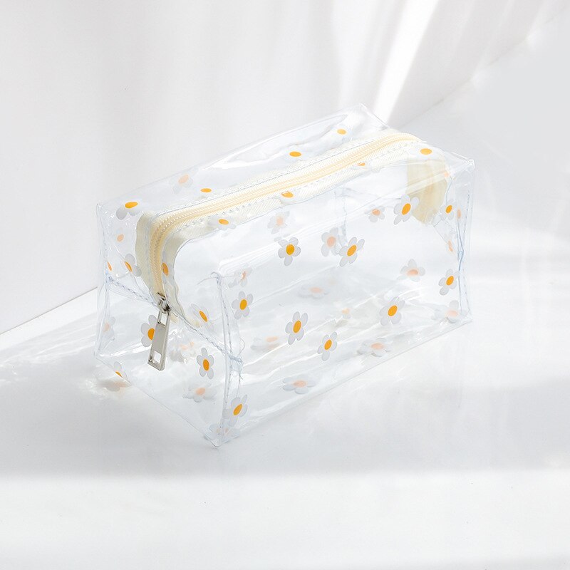 Transparent Big Pencil Case PVC School Supplies Pencil Bag Stationery School Back To School Pencil Box: Little daisy