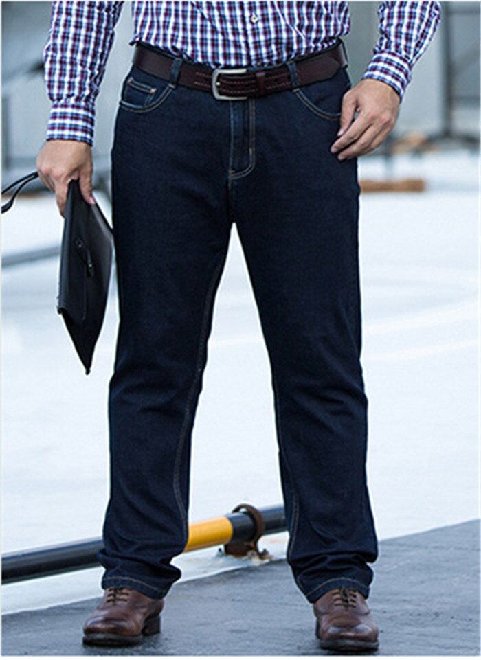 Jean en Denim épais pour homme, pantalon classique, droit, ample, extensible, élastique, grande taille 46 48 50 52, collection automne hiver: 50