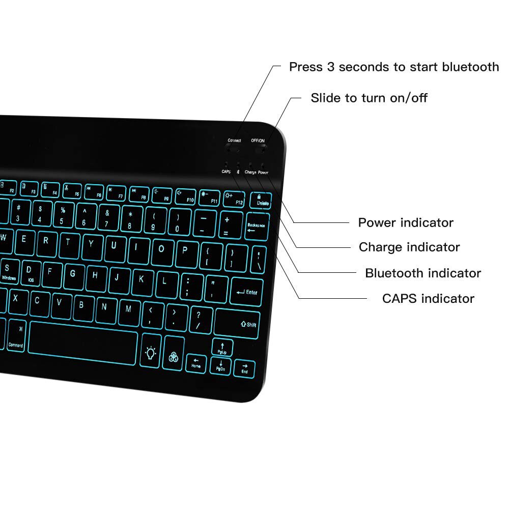 7.9 &quot;hinterleuchtet Wiederaufladbare Wreless Tastatur für iPad Mini/iPad Luft/iPad 9.7/iPad Profi für Andere iOS Android Fenster tisch Gerät