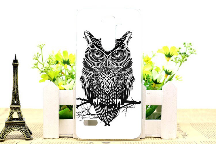 Cartoon schattige uv-print bloem uil tijger eiffeltoren hardcover hoesje voor lg ray  x190 5.5 inch hoesje op voorraad: B004
