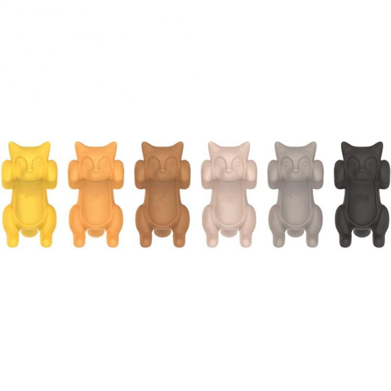 Divisor de copa de vino portátil para gatito, herramientas de cocina, bolsa de té, marcadores de vidrio para vino, Clip de gato, 6 unids/set por juego