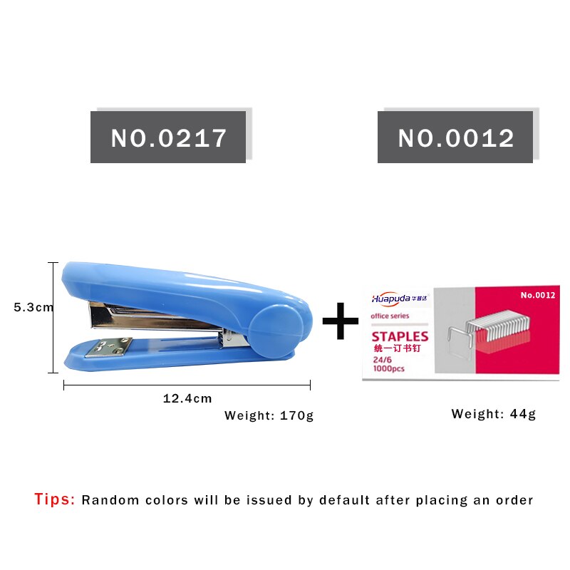 Huapuda Manual Metal Standard Stapler Hand Operated Stapler Staple Labor-saving/Effortless School/Home/Office Stapler Stationery: Any-color-0217-0012