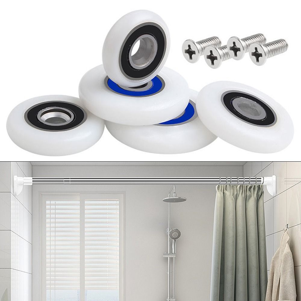 1Pcs/4Pcs 19/23/25/27/29mm Shower Door Roller Fastener Hardware with Screw Runner Wheels Silent Nylon Sliding Door Pulley