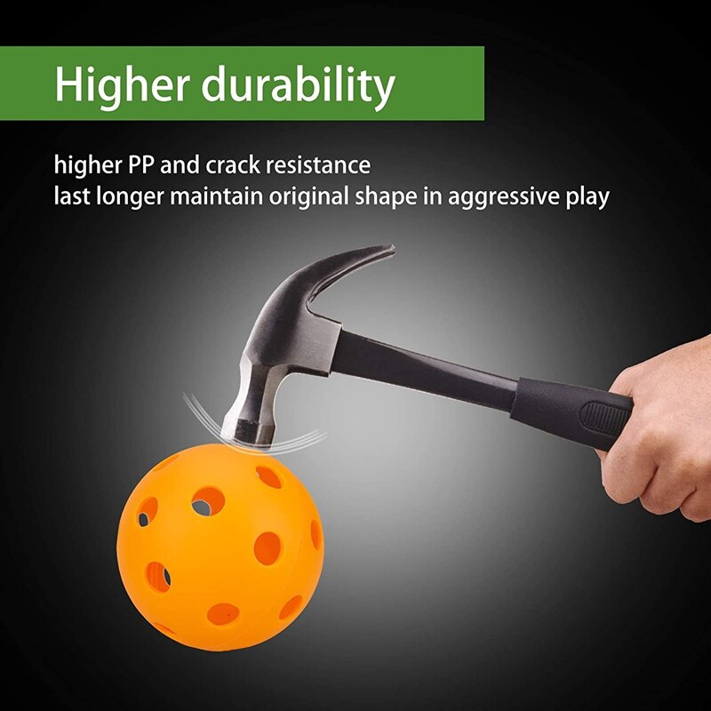 Bolas de decapleball indoor usapa paddle ball 26 buracos pickleball treinamento esporte prática plástico pickleball fluxo ar bolas ocas