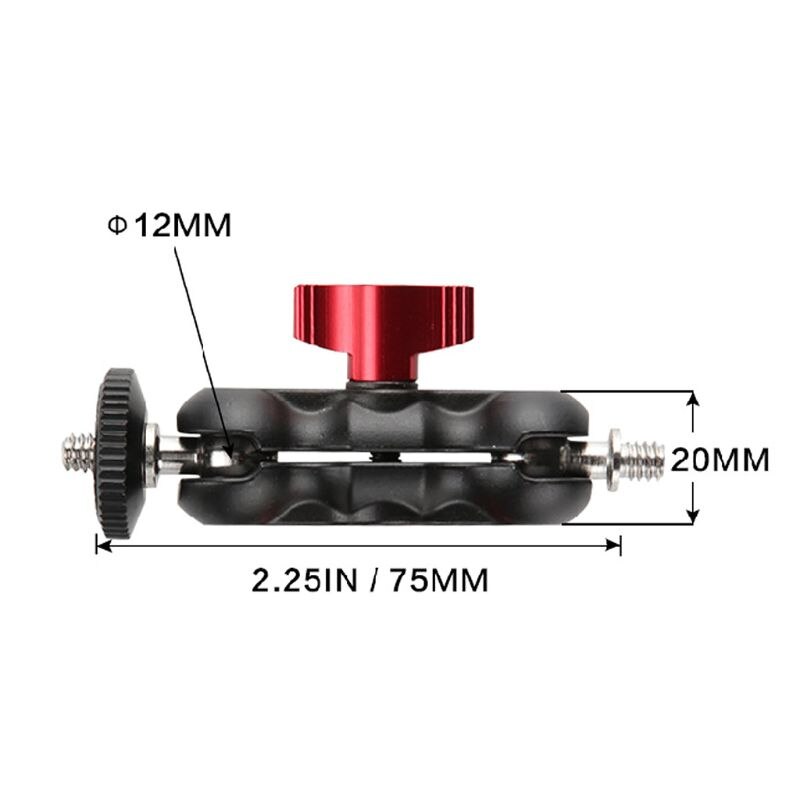 Dubbele Bal Hoofd Schoen Mount Adapter Magic Arm 1/4 \ "Schroef Draagbare Gps Telefoon Lcd Monitor Dv Video Licht dslr Camera R9JA