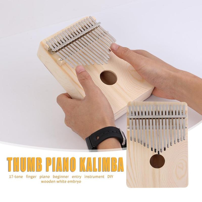 17 teclas Kalimba dedo pulgar Piano instrumentos musicales de madera para principiantes Kalimba jugar con guitarra