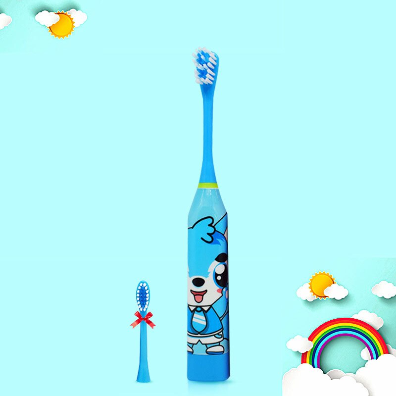 Children Cartoon Electric Toothbrush Double-sided Toothbrush Electric Toothbrush Replaceable Brush Heads Electric Toothbrush: B