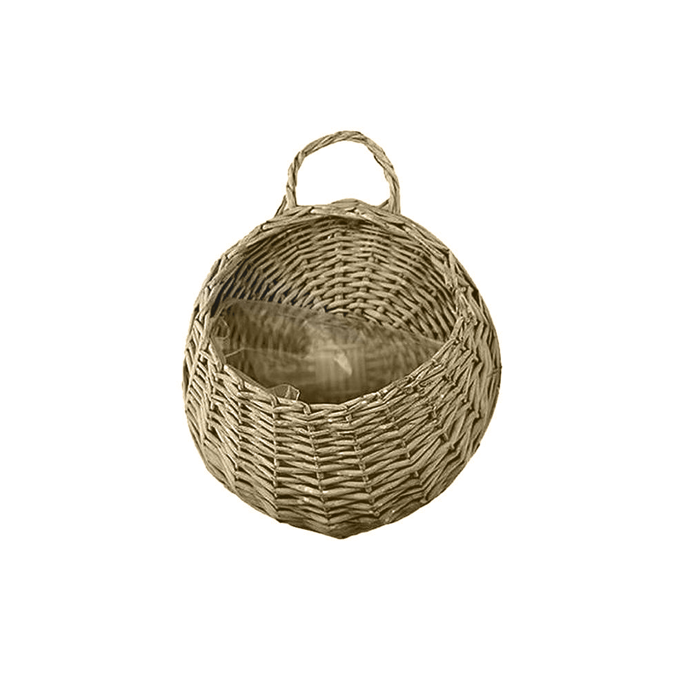 Hand Made Wicker Rattan Outdoor Flower Planter Wall Hanging Basket for Garden Holder Home Decoration