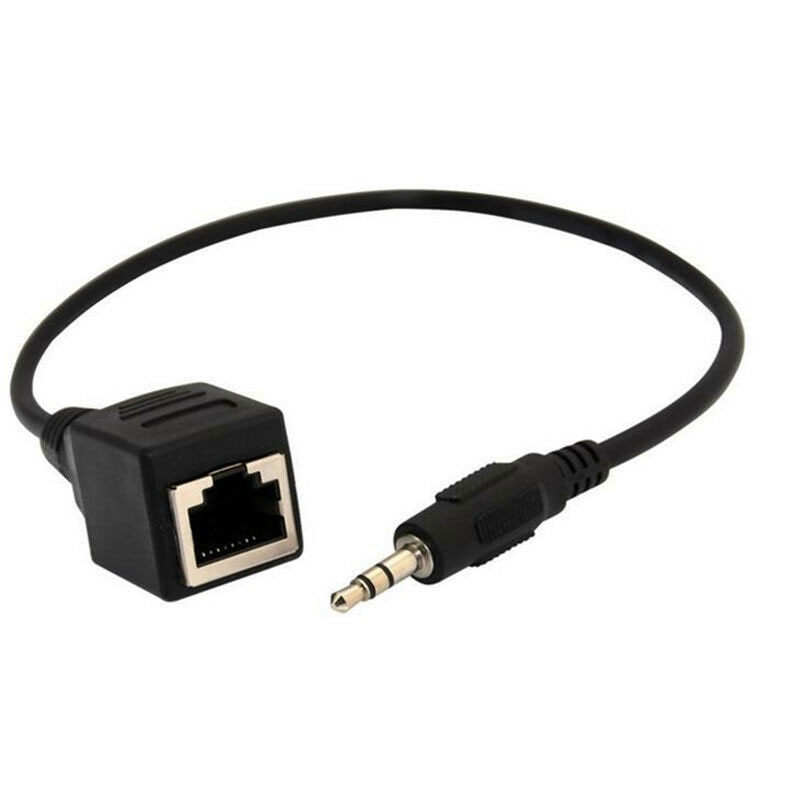 DC 3.5mm Male Jack Audio Cable To RJ45 Socket Ethernet LAN Network Adapter Cord