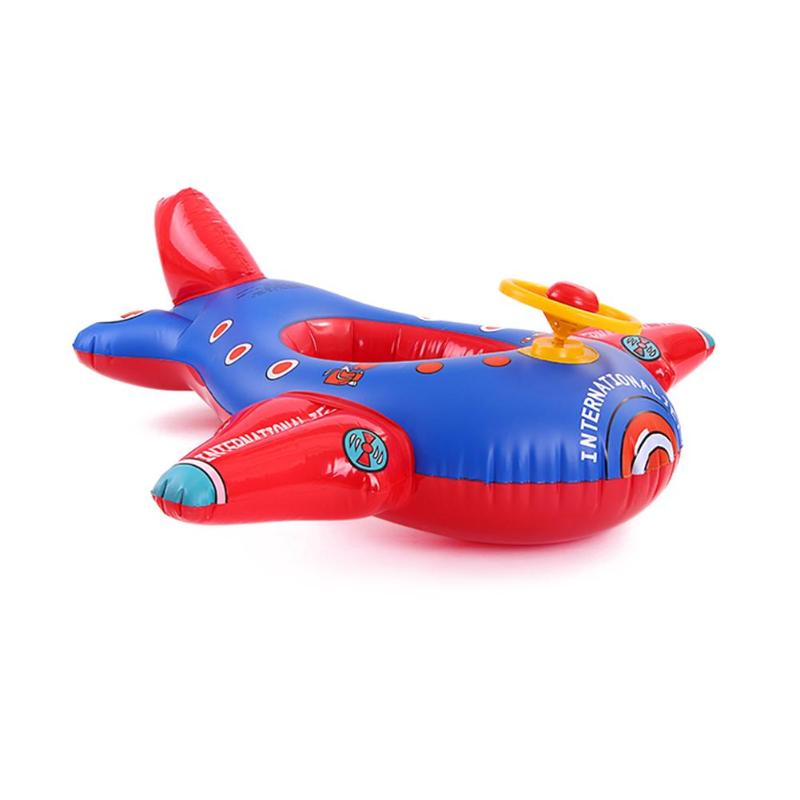 Kids Baby Zwemmen Tool Cartoon Vliegtuig-Vormige Float Cirkel Zomer Opblaasbare Water Spelen Speelgoed Leuke Float Seat Zwembad Aid trainer Boot