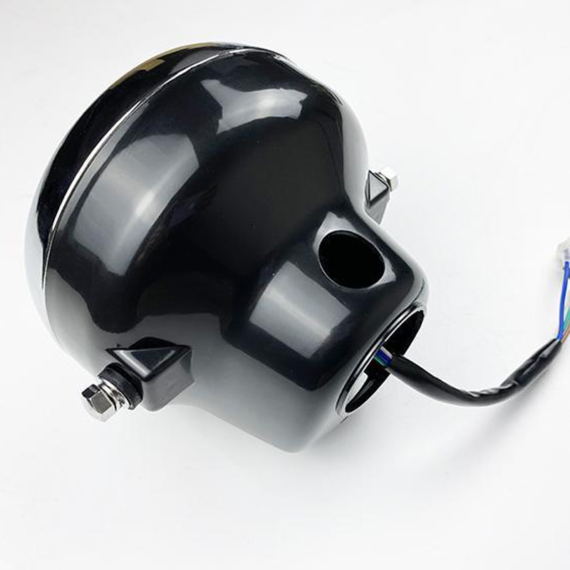 Motorcycle Univesal Head Light for Honda Lifan Jialing Dayun 70cc Moped Front Lamp JH70 CD70 JL70 CUB70 C70 Headlight Complete: Round Black
