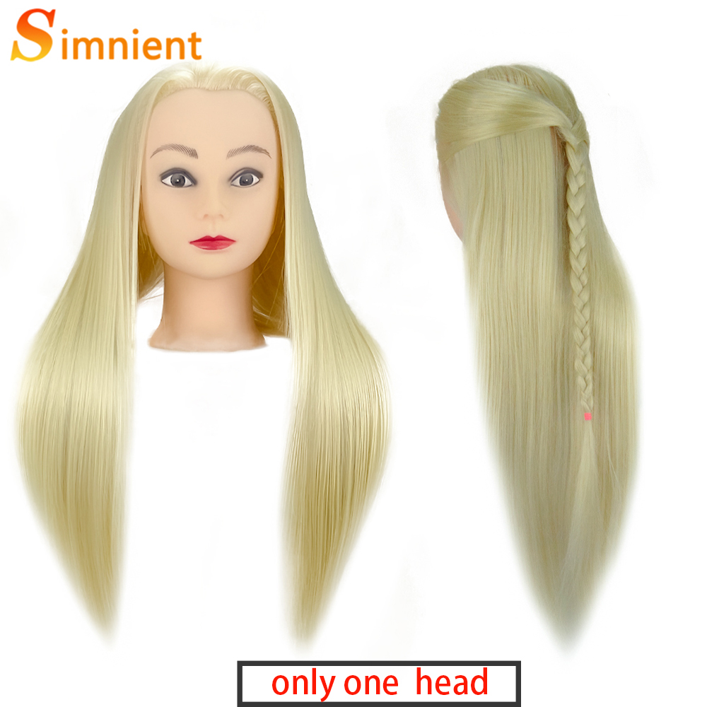 Female Mannequin Head With Synthetic Hair For Hair Training Styling Solon Hairdresser Dummy Doll Head For Practice Hairstyle: Violet