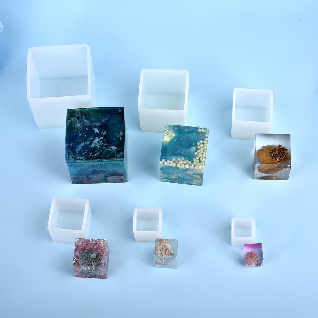 Resin Siliconen Mal 3D Cube Casting Mallen Voor Diy Crystal Epoxy Uv Hars Sieraden Ambachten Sieraden Gereedschap 6 Size