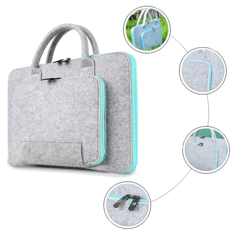 Wool Felt Laptop Bag For Mac 11 13 15 17 Mouse Bags Briefcase for Macbook Air Pro Retina For Lenovo Notebook Sleeve Case