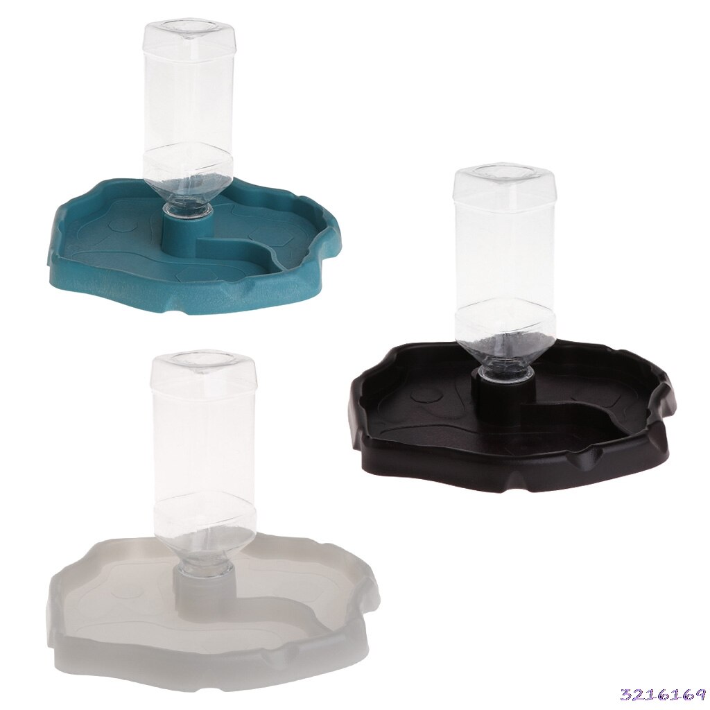 Reptile Feeder 2 in 1 Automatic Water Food Feeding Plate Lizard Turtle Dispenser