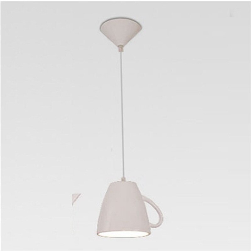 Moderne résine théière pendentif lumières thé tasse suspension lampe cuisine barre/café suspension lampe pour salle à manger décor éclairage Fixturess: white cup