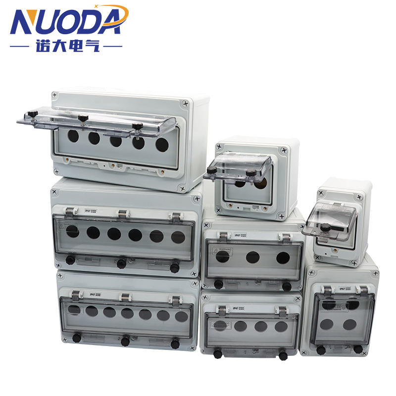 Emergency Stop Control Box Outdoor Button Switch Box With Protective Cover Waterproof Urgent Stop Button Control Box IP67