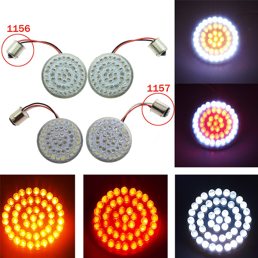 Motorcykel kula blinkers blinkljus lampa 1156 1157 vita bärnstensröda led insatser lampor 2 st för harley dyna sportster
