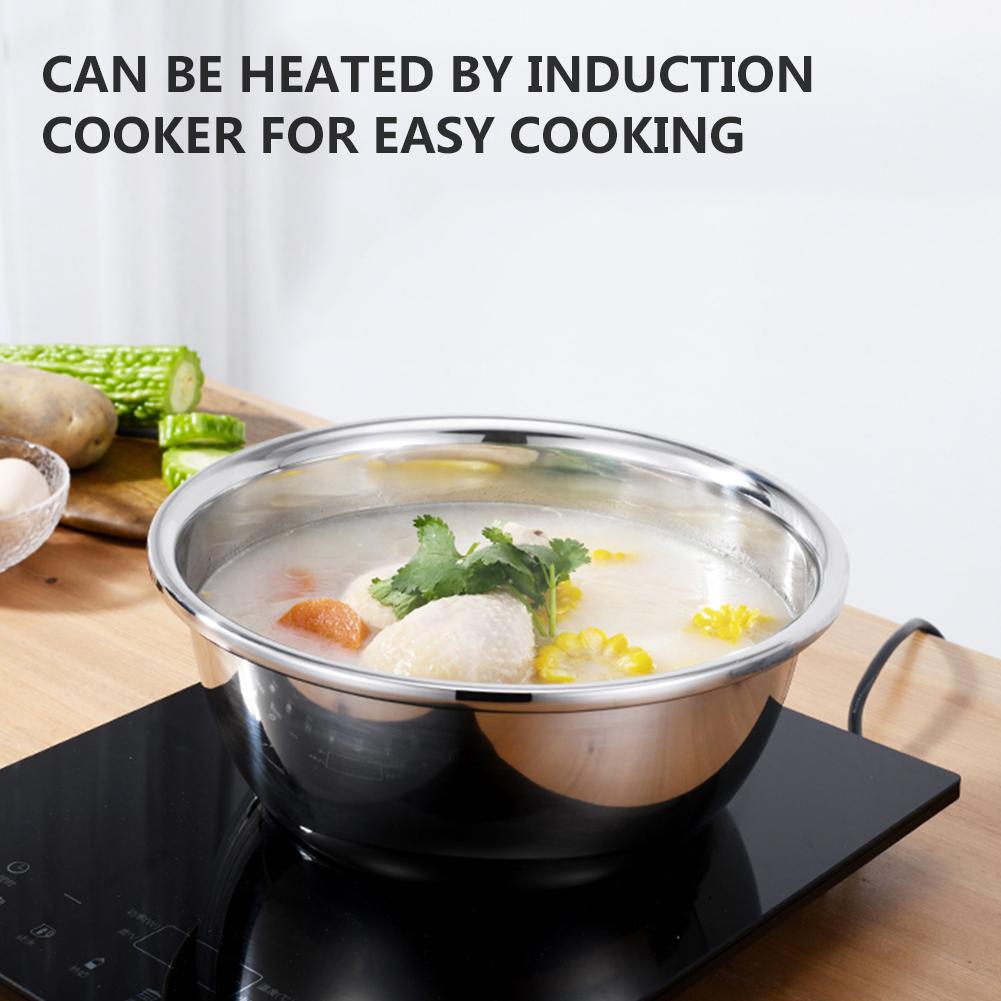 3 Pcs Set Stainless Steel Soup Pot Vegetable Slicer Drain Basket Cheese Grater Rice Washing Filter Kitchen Tool Strainer Basin