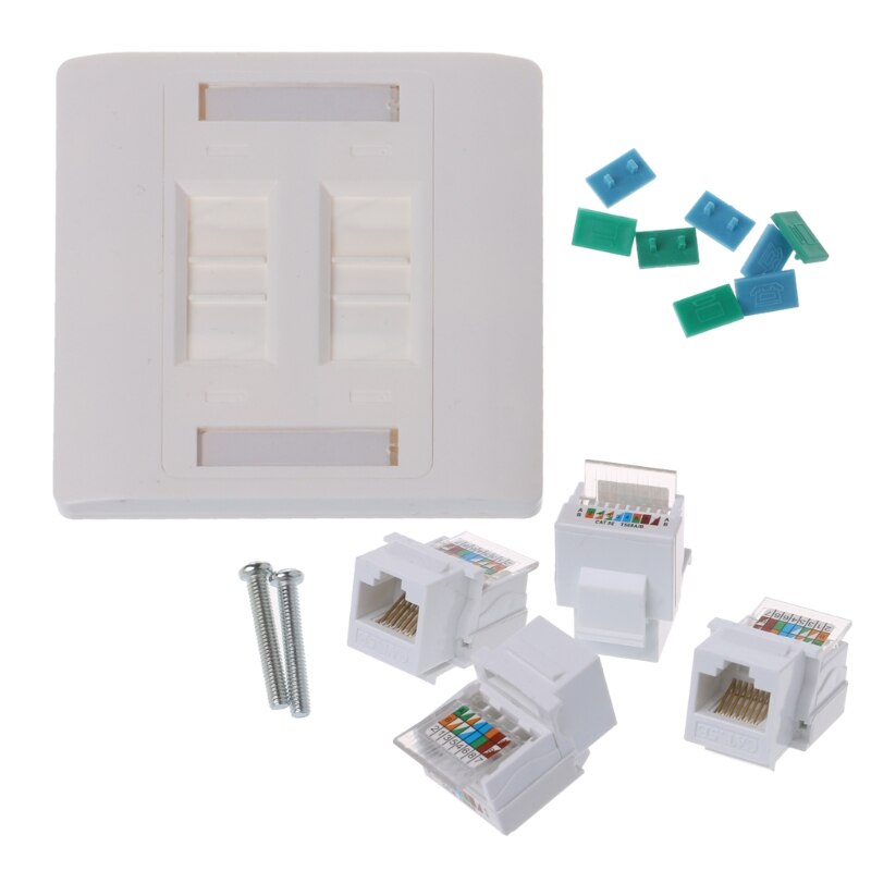 Wall Plate 4 Ports RJ45 Network 86mm Standard Wall Plate CAT5e / CAT6