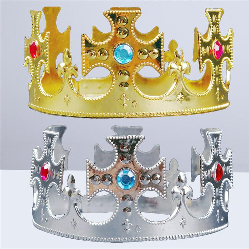 2 uds diadema de , Princesa Real, príncipe, Reina rey corona, sombreros, decoración de cumpleaños para niños, adultos, niños y niñas
