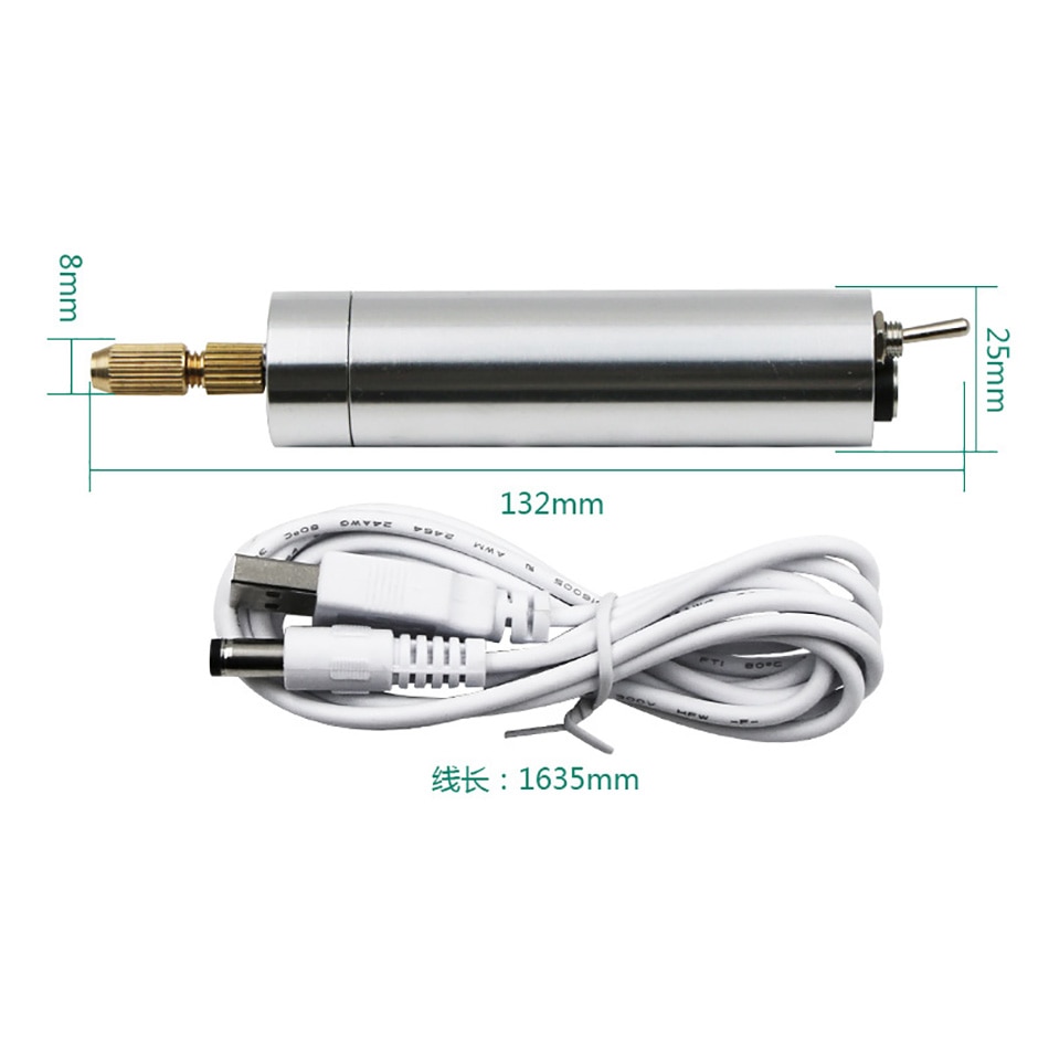 5V Small Electric Drill Portable Precision Punching USB Chainsaw Carving Polishing Tool Power Accessories