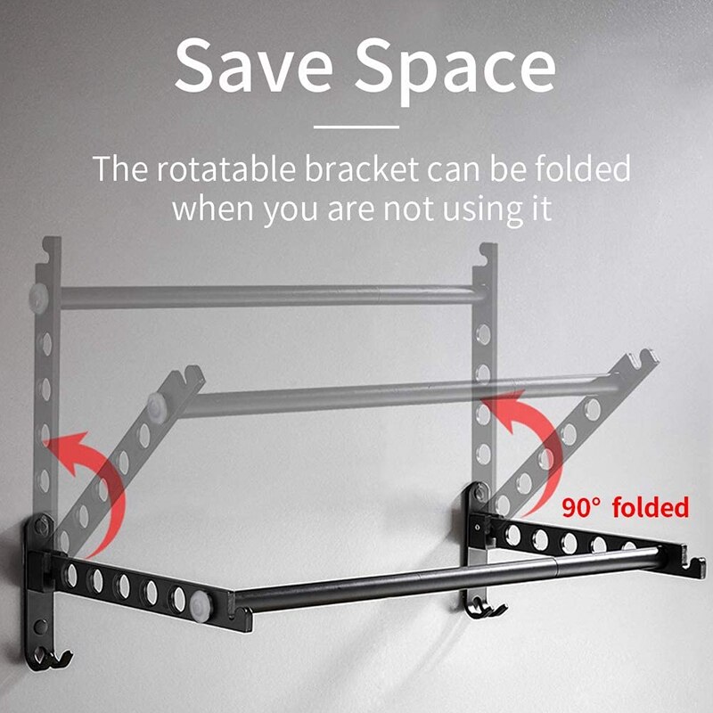 Wall Mount Clothes Hanger Rack Retractable Clothes Rack Wall Hangers for Clothes Closet Organizers and Balcony