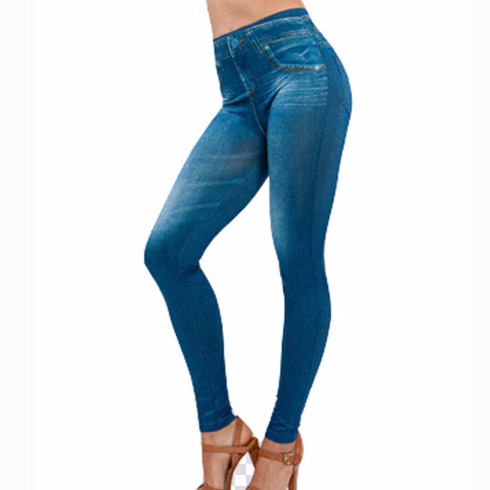Women Solid Elastic Slim Leggings Lady Jeans Leggings With Pockets Clothing