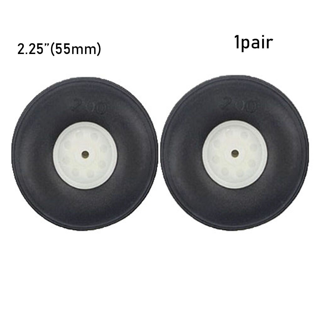 1 Paar Kinderen Vliegtuig Speelgoed Onderdelen Zwarte Staart Wiel Rubber Pu Plastic Hub 1 " - 3" Inch Voor rc Vliegtuig Vervanging Speelgoed Vliegtuig Accessoire: 55mm