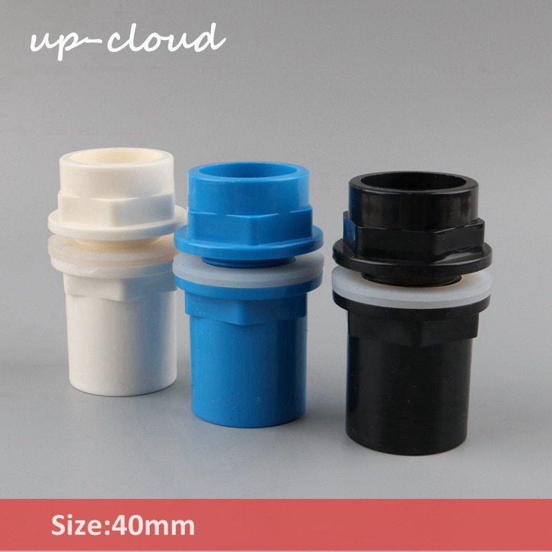 1pc up-cloud pvc 40mm stik til akvariet afløbsrør tilbehør akvarie drænsystem fittings 1 1/4 tommer gevindsamling