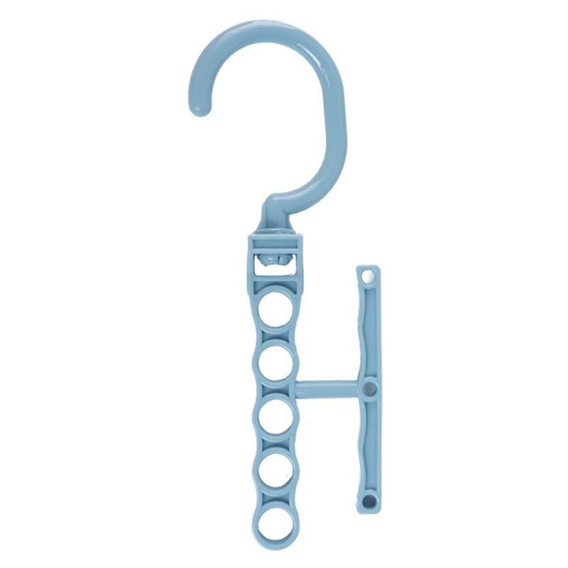 Clothes Hanger Rotating Handle 5-hole Windproof Hanger Children's Wardrobe Classification Space Saving Drying Rack Hook: Beige