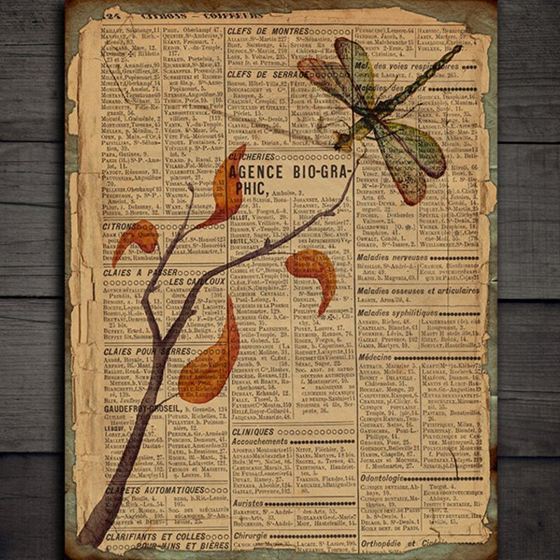 Junk Journal Large Size Retro Backing Material Decorative Paper DIY Scrapbook English Newspaper Plant Craft Decorative Paper