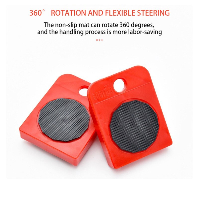 5Pcs Moving Tools Furniture Transport Lifter Tool Set Heavy Stuffs Moving Hand Tools Set Wheel Bar Mover Device