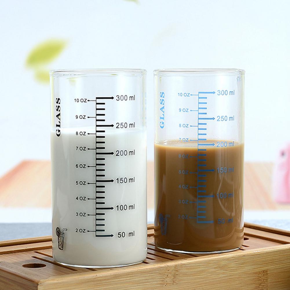 Thuis Afgestudeerd Melk Cup Clear Schaal Hoge Borosilicaatglas Multipurpose Water Mok Voor Kinderen Ontbijt Cup Drinkware