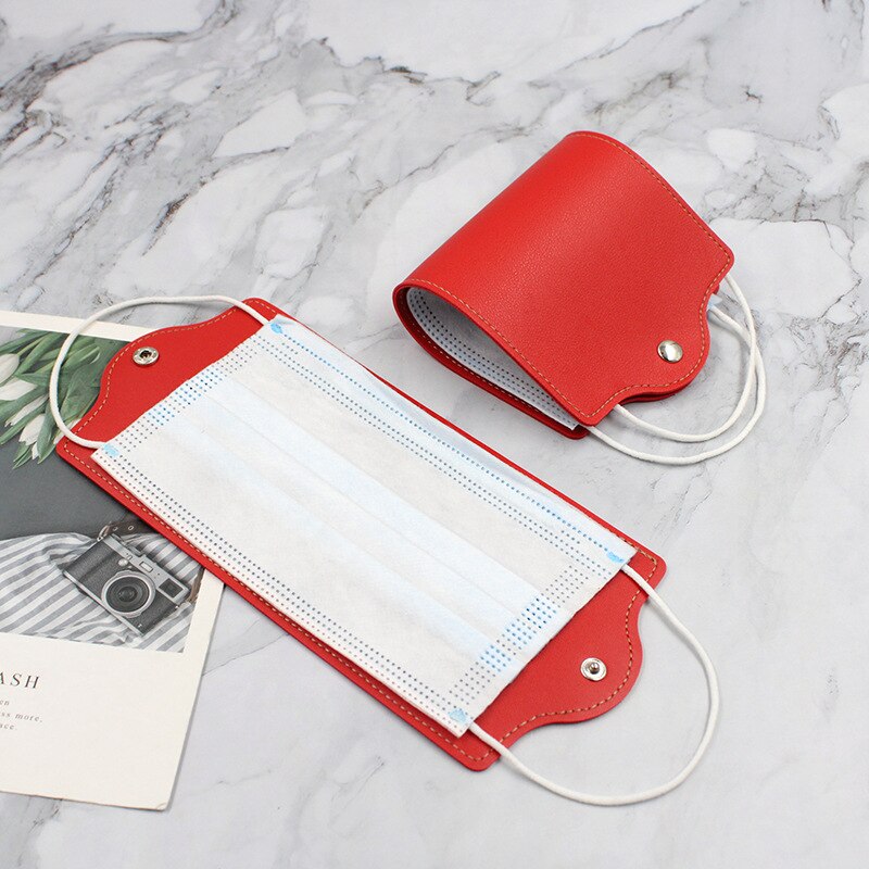 Mask Anti-pollution Temporary Storage Bag Portable Leather Storage Box Disposable Face Shield Save Container Masks Organizer