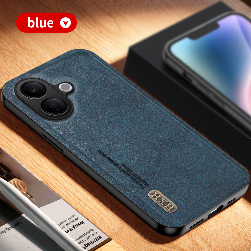 For Vivo V60 Lite 5G Back Cover Skin Feel Shockproof Magnetic Phone PU Leather Case Soft For Vivo V60 Lite: Dark Blue