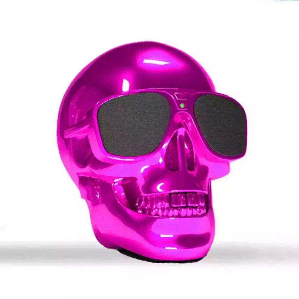 Ghost Skull Shape Plastic Metallic Wireless Bluetooth Speaker Sunglass NFC Skull Speaker Mobile Subwoofer Multipurpose Speaker: RED