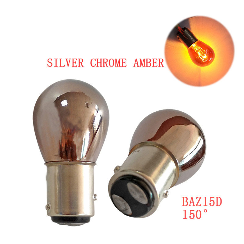 Lumière Invisible de miroir chromée 1 pièce, 3156 1176 1157 S25 12V 5W/21W BAY15D BA15D BAZ15D BAU15S voiture LED frein clignotant ampoule unique: 5W BAZ15D Amber
