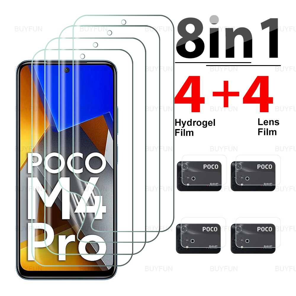 8IN1 Kamera Schutzhülle Hydrogel Film Für Xiaomi Mi Poco M4Pro M4 Pro X4Pro X4 5G Objektiv Auf Für HD screen Protector 6.43 &quot;MZB0B5VIN