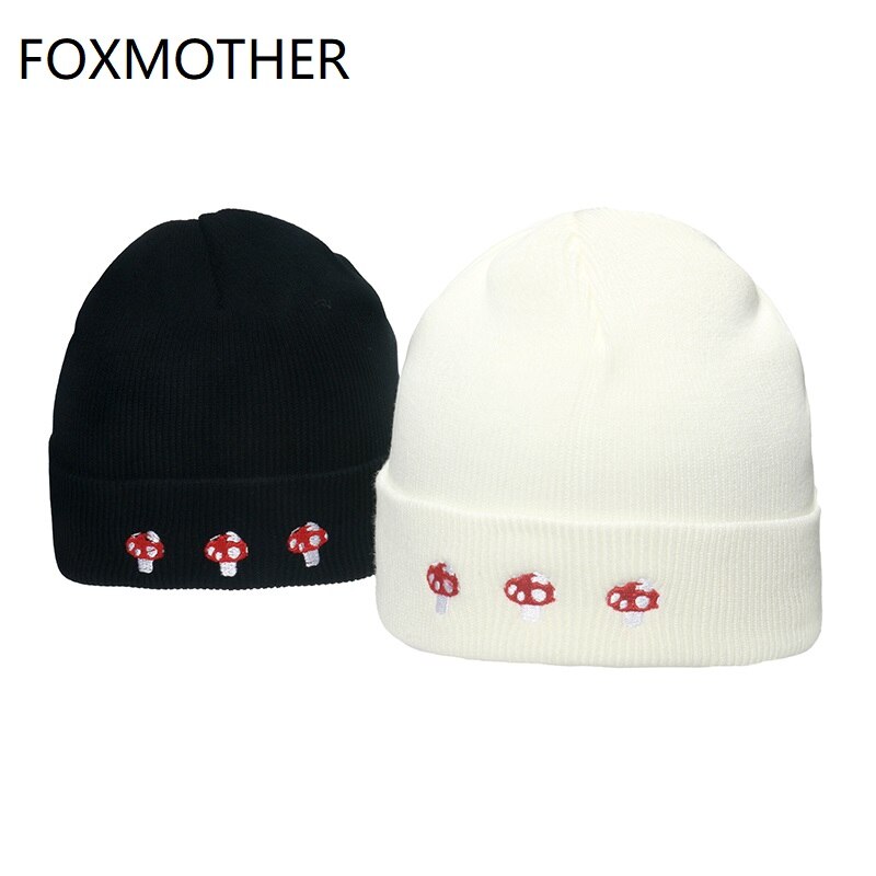 Foxmom – bonnet en forme de champignon noir et blanc pour femme, joli chapeau d&#39;extérieur pour l&#39;hiver, nouveauté