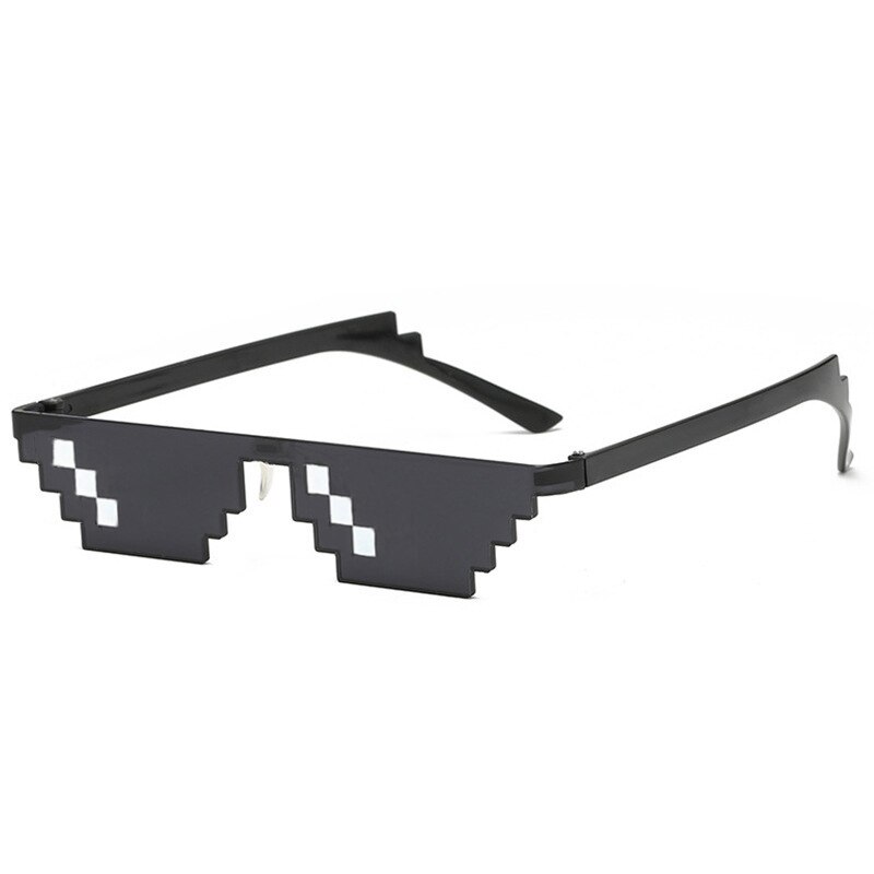 8 bits Thug vida gafas de sol pixelada hombres mujeres gafas de sol de mosaico UV400 gafas Vintage Unisex gafas de juguete: B