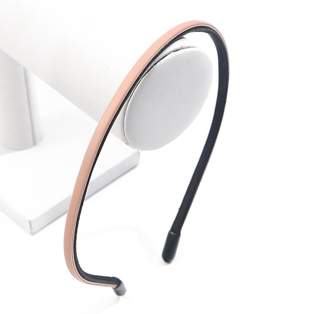 Leren dunne 0.5cm brede haarbanden voor meisjes, haaraccessoires voor vrouwen, mix kleuren hoofdbanden, styling haarversieringen: Roze