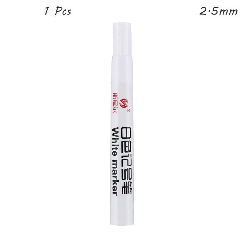 1/2/5 Stuks Olieachtige Witte Marker Pen 3.0Mm Olieachtige Waterdichte Witte Gel Pennen Schrijven Tekening Graffiti Briefpapier Wrting Schoolbenodigdheden: WHITE